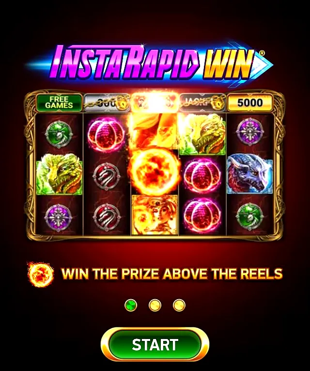 InstaRapid Win prizes above the Dragoness reels