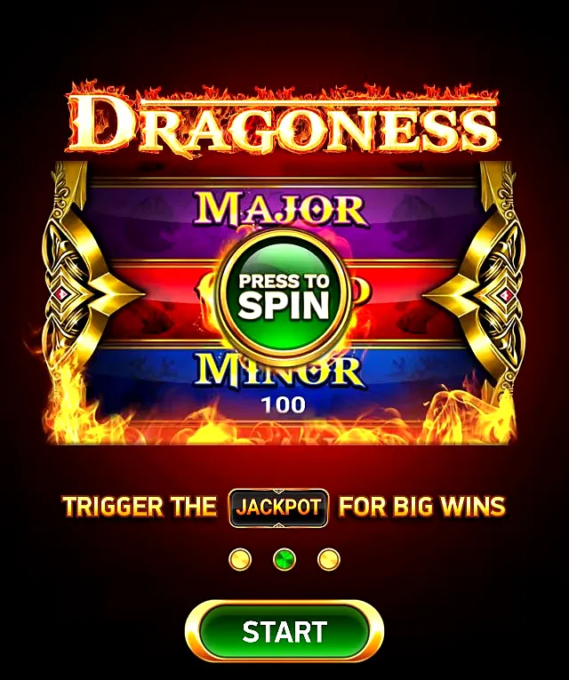 Dragoness Jackpot Wheel feature screen