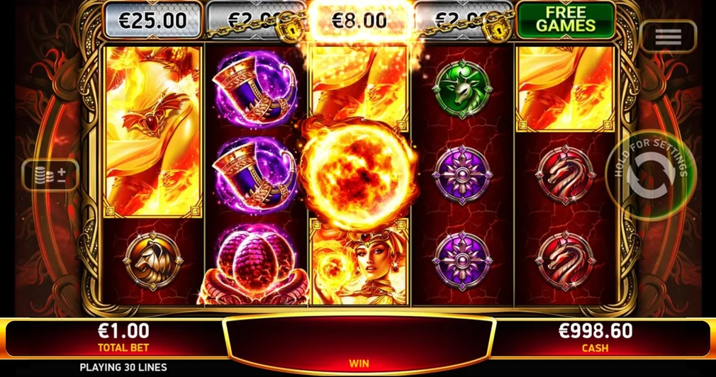 Spin Dragoness Slot reels.